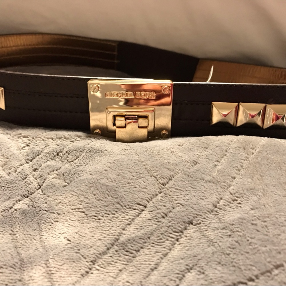 Michael Kors Brown Belt with Gold Buckle Sz. Large